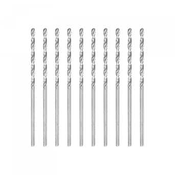 sourcing map 10x Twist Drill Bit Metal 1.75 mm HSS W6542 Micro Drill Fully Ground Drill Bits for Mild Steel Copper Aluminium 52 mm Length
