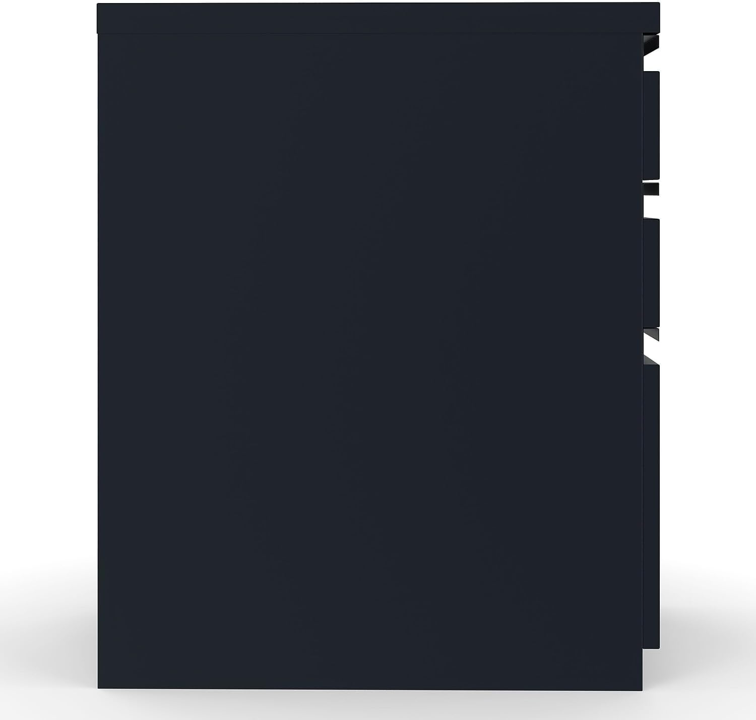 STAPLES 3-Drawer Vertical File Cabinet, Letter Size Documents, Lockable & Mobile, 23" D x 15" W x 27.75" H, Black