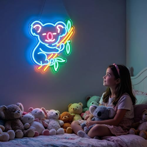 Image of Koala Neon Sign for Wall Decor,Animal Dimmable LED Signs Compatible with Timer for Boys Men Girls Bedroom Living Room Christmas Birthday Gifts for Kids