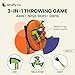 Giraffy Co. Axe Throwing Game Set for Backyard, Target Stand with 6 Axes, 6 Throwing Stars & 6 Dart-Style Pieces, Indoor/Outdoor Yard Game for Kids, Teens, Adults & Family Play