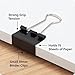 U Brands Binder Clips, 144-Count, 3/4 Inch Mini Metal Clamps for Home, School, and Business, Black with Silver Steel Arms