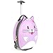 boppi Tiny Trekker Leichter Kinderreisetrolley zum Ziehen mit Rädern in Handgepäckgröße (17 Liter Fassungsvermögen) – Lila Katze
