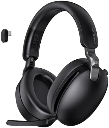 AULA A500 Hybrid ANC 2.4GHz Kablosuz ve Bluetooth 5.4 AUX Mikrofonlu Kulak üstü Kulaklık Siyah - Görsel 1