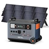 OSCAL PowerMax 6000 Solar Generator with 2x200W Solar Panel, 120V/240V