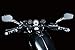 Kuryakyn 1759 Motorcycle Handlebar Accessory: Skeleton Hand Rear View Side Mirrors, Chrome Stems/Black Heads, 1 Pair, One Size