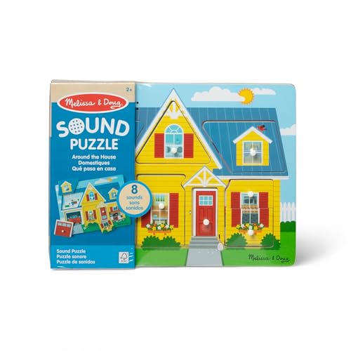 image for Melissa & Doug Around the House Sound Puzzle - Wooden Peg Puzzle with 