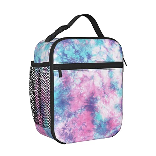 Prelerdiy Pastel Tie Dye Lunch Box - Insulated Lunch Bags For Women/Men/Girls/Boys Detachable Handle Lunchbox Meal Tote Bag #TOP1