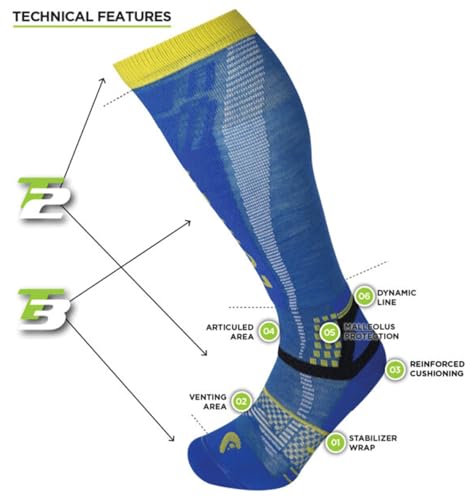 T3 Unisex Ski Mountaineering Eco Sock, Great for Winter Sports, Eco-Friendly & Sustainable, Tall and Cushioned, Blue, Size Small2