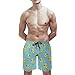 Men's Beachwear Quick Dry Pink Heart Polka Dots Blue Yellow Rubber Ducks Board Shorts Flat Front Short with Pockets Fashion Vacation Beach Shorts