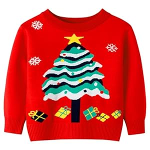 Remimi Roter Weihnachtsbaum Mädchen Weihnachtspullover