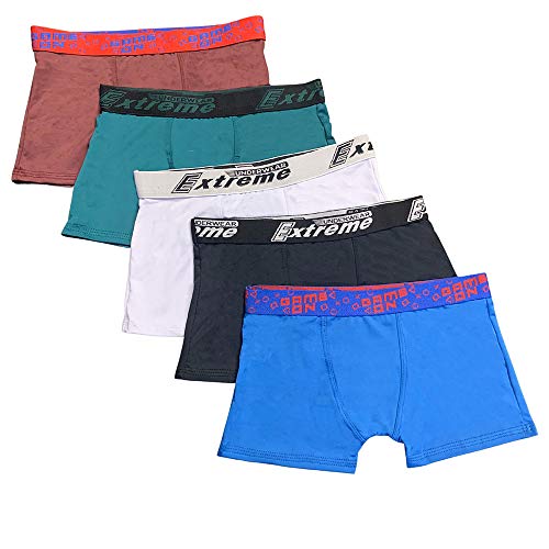 Kit 5 Cuecas Box Boxer Fristyle Em Microfibra Lisa Infantil Tamanho:GG
