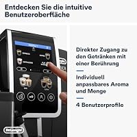 De'Longhi Dinamica Plus ECAM382.70.B, Kaffeevollautomat für Kaffeebohnen, Cappuccino-Maschine mit LatteCrema Hot, Espresso-Maschine mit 18 Rezepten, 3,5-Zoll TFT-Display, 1450W, Schwarz – Ansicht 6