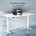 DUMOS 48 Inch Electric Standing Desk Height Adjustable, Sit to Stand Up Computer Workstations Work PC Table Home Office Study Writing Gaming Desks with Memory Presets for Walking Pad, Bedroom, White