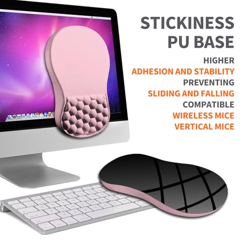 Image of Ergonomic Joint Wrist Support Mouse Pad with Memory Foam Cushion Massage Bump, Carpal Tunnel Pain Relief Mousepad Slope Design for Wrist Rest, 11.8x7.9 in, Thistle