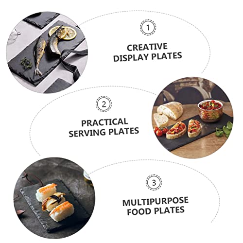 2 platos aislados para sushi color negro elegante miniatura 2