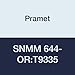 Pramet SNMM 644-OR:T9335 Carbide Indexable Turning Insert, Steel (P30), Single Sided Negative, 3/4" I.C, 1/4" Thick, CVD, Feed Rate=.010"-.067"/Rev, 90 Degree Square, Black (Pack of 10)