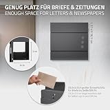ECD Germany Nowoczesny design skrzynka pocztowa skrzynka na gazety 37x10,5x36,5cm stal malowana proszkowo antracyt wizjer 2 klucze i osprzet montazowy - skrzynka pocztowa scienna skrzynka na gazety