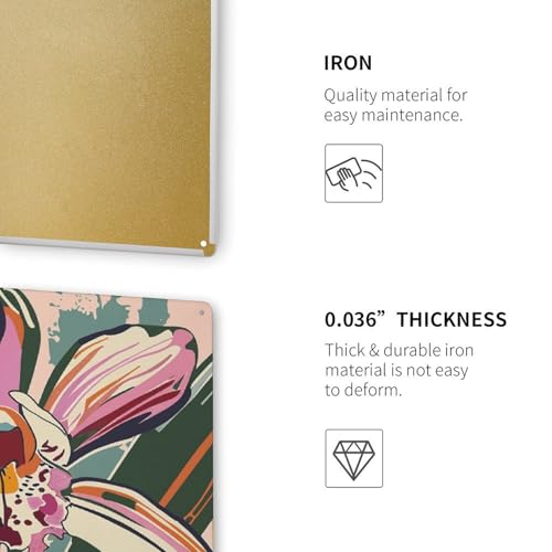 Orchidée en métal : tableau mural moderne pour salon et bar chic