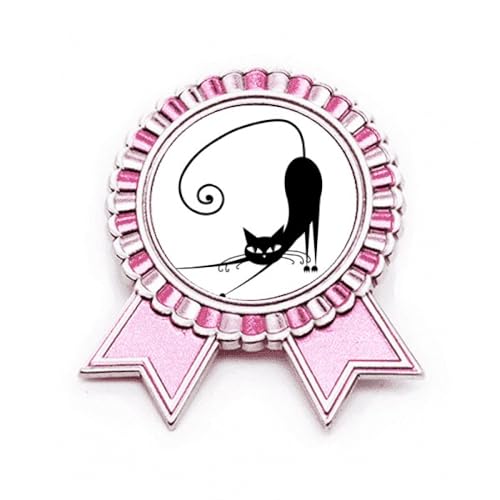 Broche chat noir extensible Halloween en métal taille M pour vêtement et veste