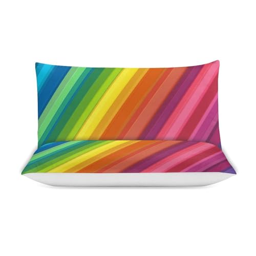Parure de lit arc-en-ciel en microfibre douce avec fermeture éclair pratique