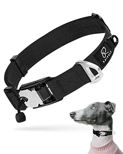 Raipult Designer Magnetic Quick-Release Dog Collar, Premium Soft Nylon Boy Dog Collars With Self-Closing Magnet Buckle, Heavy Duty Adjustable Durable Dog Collar For Small Medium Large Dogs,Black #TOP3