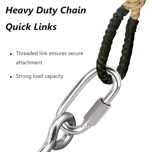 Reedny 304 Stainless Steel Heavy Duty Quick Chain Links 5/32\", 1/4\", 5/16\", 3/8\", 1/2\" D Shape Thread Quick Link Connectors Screw Carabiner for Connecting Hammock, Shade Sail, Rigging (5/32\" 8Pcs)