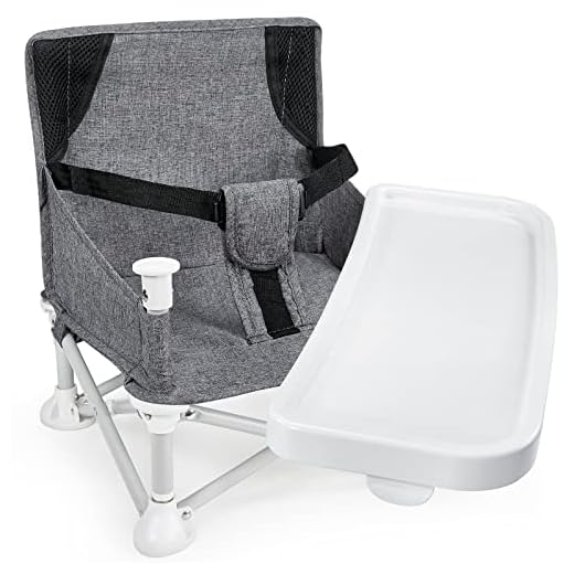 ANTEN Portable Booster Chair with Tray, Travel Booster Seat for Babies and Toddlers, Folding Booster Chair for Dining Table, Camping, Picnic, Beach, Grandma's, Indoor and Outdoor Baby Booster Chair