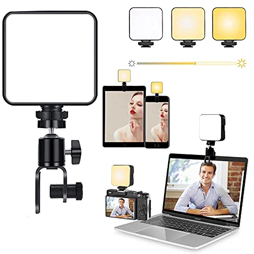 Video Conference Lighting Kit for Remote Working, Lighting for Video Conferencing, Photography, Zoom Calls, Broadcast, Live Streaming，Adjustable Video Light with 2021 a upgraded sturdy detachable clip