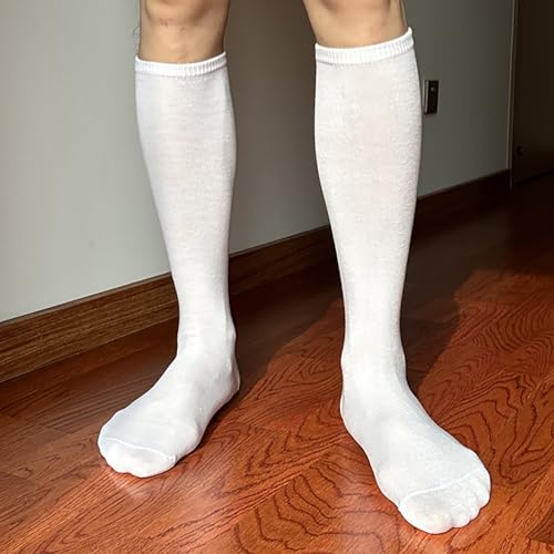 Men's Knee Length Cotton Socks Breathable Comfortable Solid Color Long Calf Dress Stockings for Business and Casual3