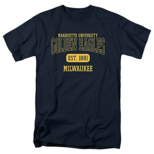 Marquette University Official Est. Date Short Sleeve Mens Cotton, Navy, XL