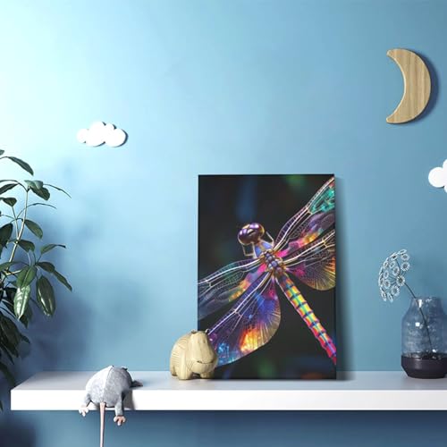 Impression sur toile libellule colorée HD poster mural 30x45 cm - 3