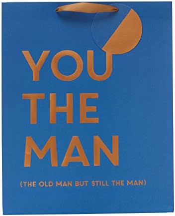 Funny Gift Bag - Large Gift Bag - Gift Bag for Him - Blue Gift Wrap - Gift Wrapping - Birthday Gift Bag - Celebration Gift Bag - You the Man