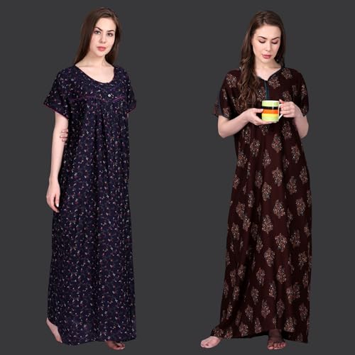 Image of Women's Alpine Floral Print Maxi Night Gown