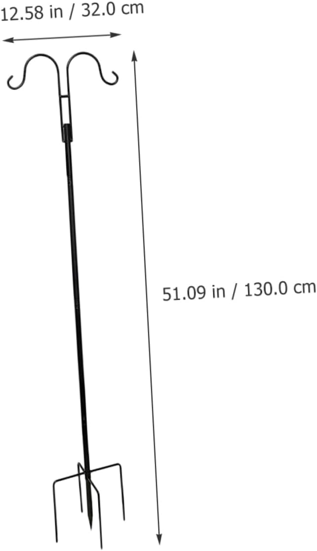 Ground Hanging Shepherd Hook for Garden Metal Flowerpot Light Hanger Multi-Purpose Outdoor Hook for Bird Feeders Lanterns and Solar Lights