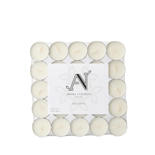 Aroma Naturals Unscented Tealight Candles 50-Pack