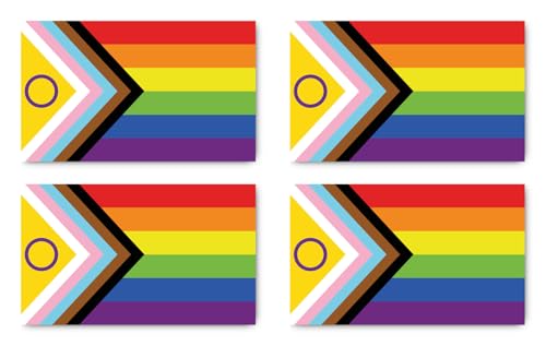 Aufkleber: 200x120 mm, 4 Stück - Flagge - Inclusive Pride - LGBTQ - für Auto, Laptop und mehr