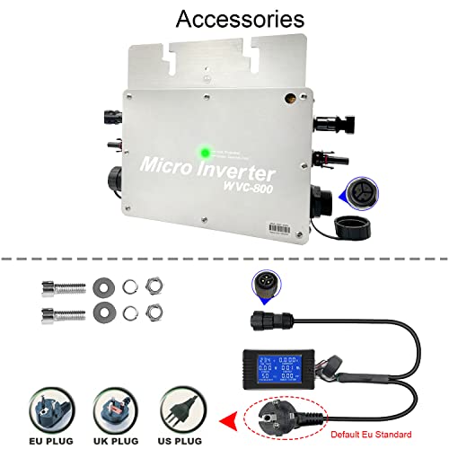 SOGTICPS netzgekoppelter Mikro-Wechselrichter 800W wasserdicht IP65 MPPT DC30-42V PV Eingang AC180-260V Ausgang für 30V 36V Solarmodule