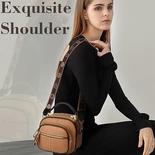 Bousalutend Crossbody Bag, Adjustable Wide Shoulder Strap Leather Classic Luxury Multifunctional Compartments3