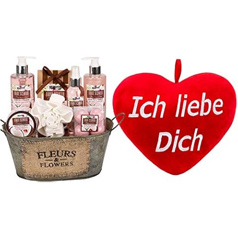 BRUBAKER Cosmetics 12-teiliges Geschenkset - Bade- und Dusch Set Kokosnuss & Erdbeer Duft Cover