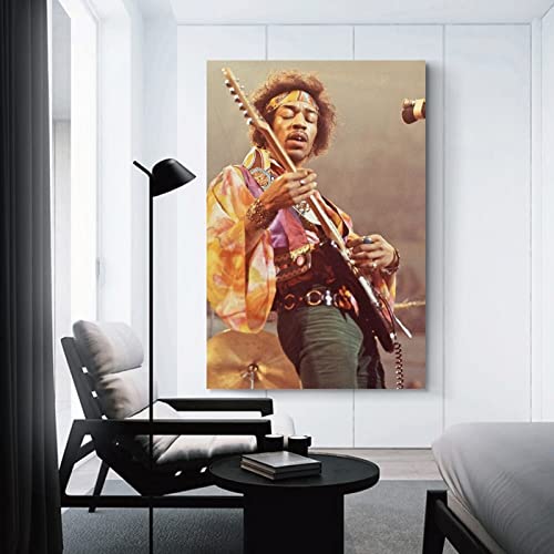 Flowerwine Jimi Singer Hendrix Poster Canvas Wall Art Room Decor Picture For Bedroom Office Bar And Dormitory 12X18Inch(30X45Cm) #TOP2
