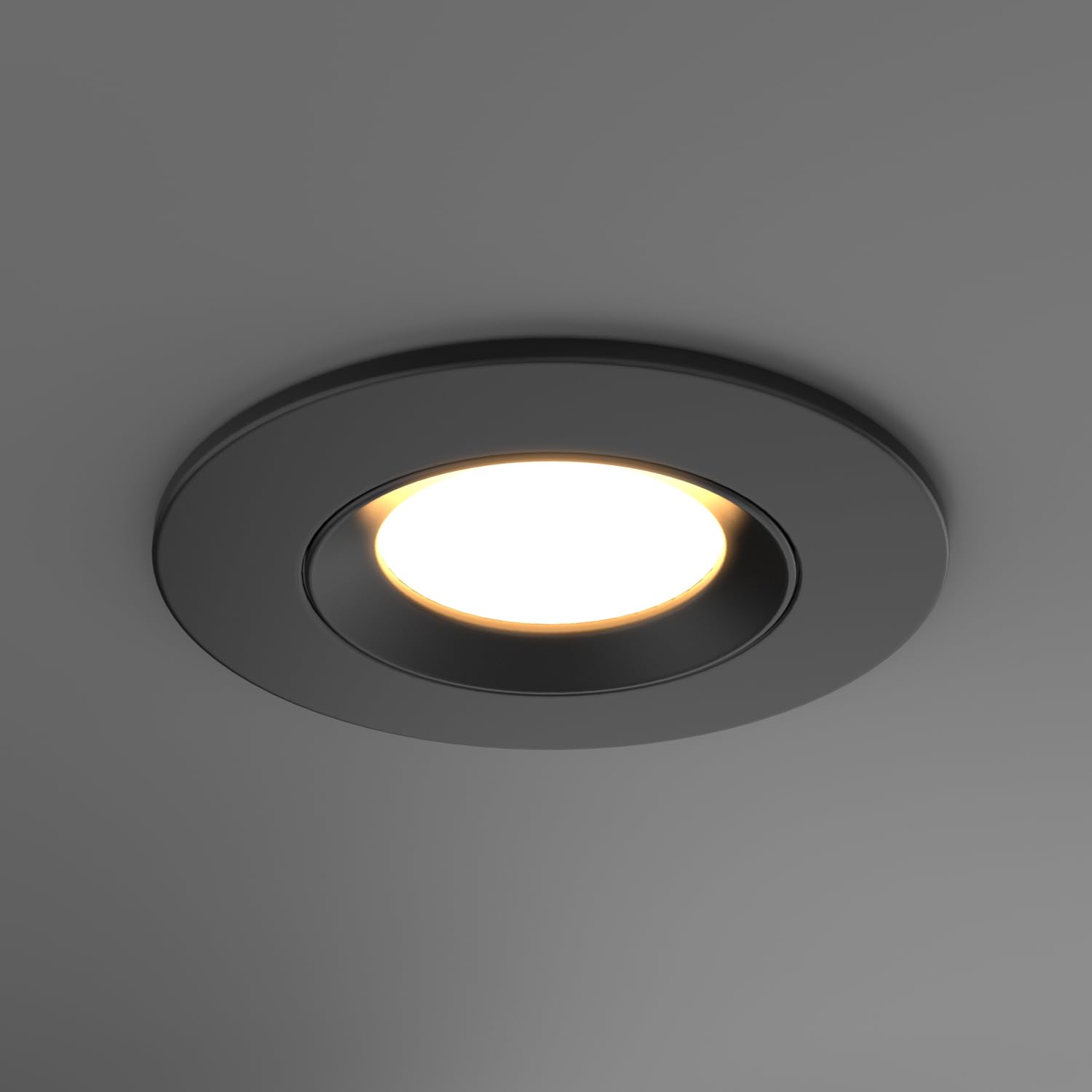 TRAXON LUXPOINT® Aro Circular Orientable DT003 para Bombilla LED GU10 Marco de Bombilla Aluminio Corte Techo Ø70mm (Negro, Pack 10 und)