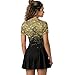 AFPANQZ Women's Golf/Tennis Dresses with Pockets & Zip Neck, Golden Blingbling Lightweight Golf Outfit with Built-in Shorts, Breathable Versatile Athletic Dress for All Activities