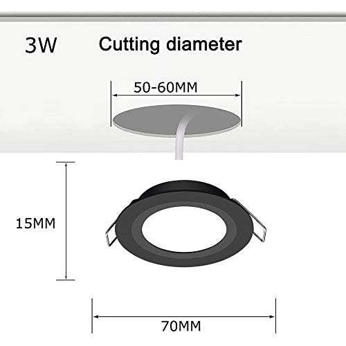 Placa LED redonda de 3W y 6000K downlight empotrable plano con driver de corriente AC110V 5