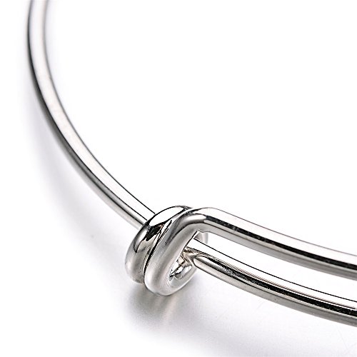 2.6 Inch 12 Pcs Expandable Adjustable Wire Blank Charms Bangle Bracelet For Women,Men, Diy Jewelry Making #TOP4