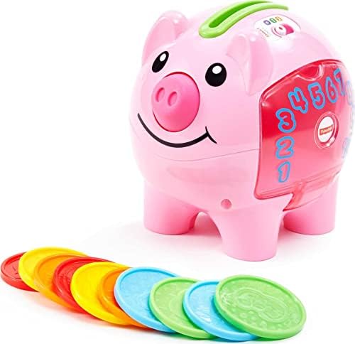 Fisher-Price Laugh & Learn Smart Stages Piggy Bank, interactive baby toy with learning songs and sounds for ages 6 months and up