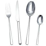 KARL HAUSMANN Juego de cubiertos para 6 personas – 24 piezas – Cubiertos de comedor aptos para lavavajillas – Juego de cubiertos de acero inoxidable 18/10 – Cutlery Set 6 People – Silverware Set