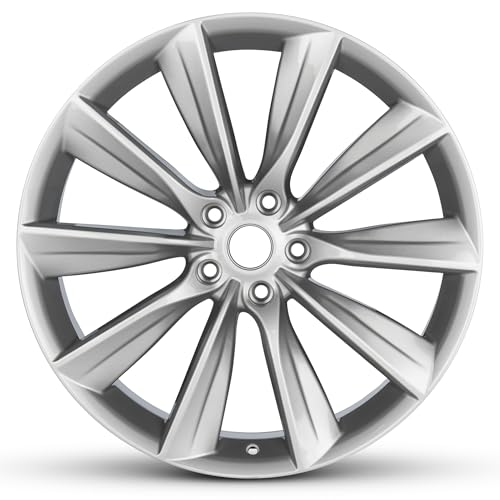 For 2012-2017 Tesla Model S Front 21 Inch Painted Silver Alloy Rim - OE Direct Replacement - Road Ready Car Wheel