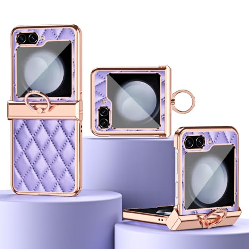 Protection Z Flip 4 violette anti-chute avec anneau de sécurité intégré