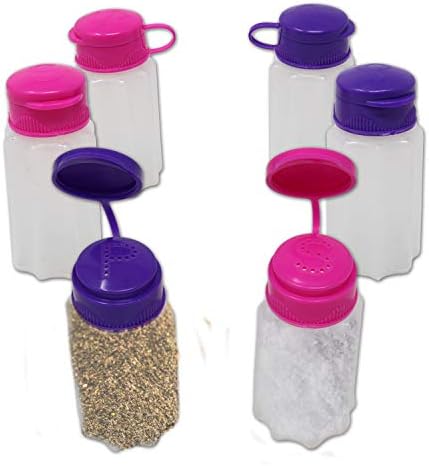 Salt and Pepper Shaker Set Travel size with Flip Lids for Camping | Plastic, Spill-Proof Labeled Salt and Pepper Shakers for Cooking and Dining Outdoors (3 Pack) image 4