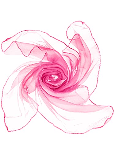 SATINIOR Chiffon Scarf Women Square Handkerchief Lightweight Satin Ribbon Scarf Retro Neck Scarf (Deep Rose Red), 27.56 x 27.56 inches